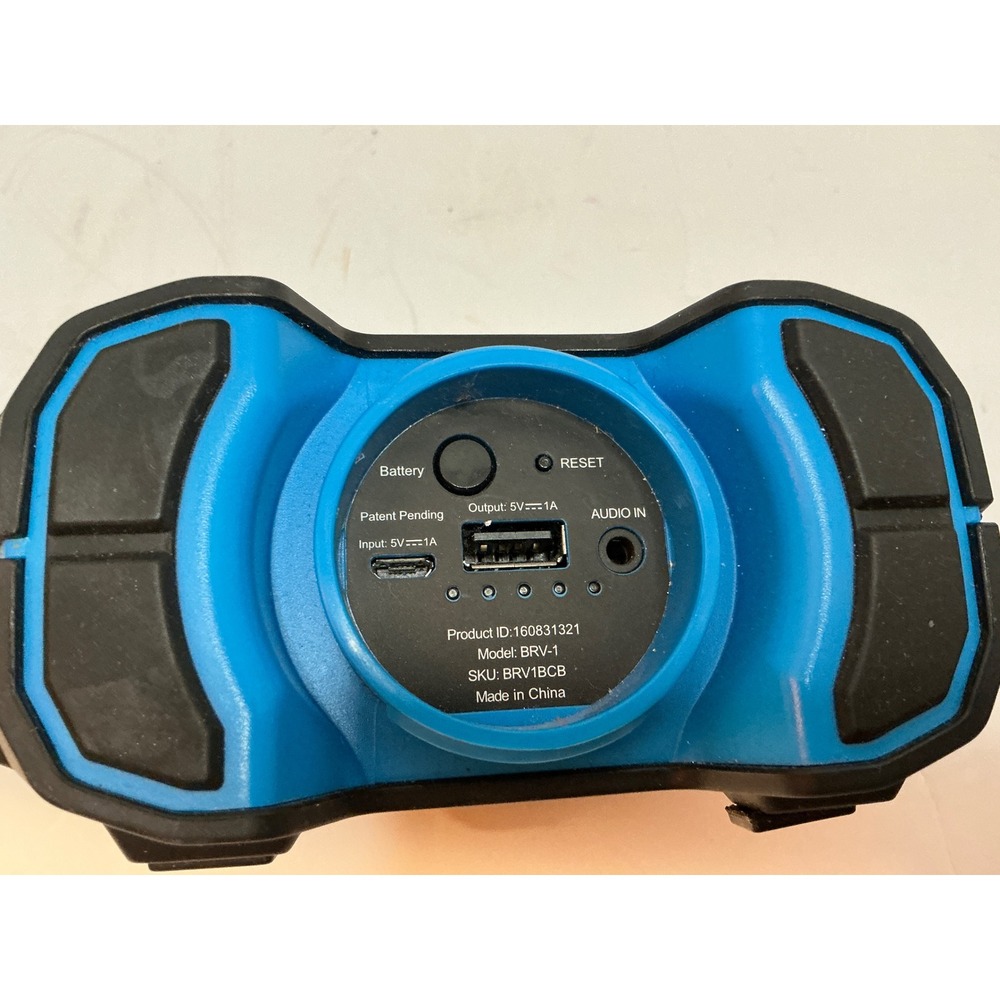 Braven BRV-1 Portable Bluetooth Speaker Rugged Waterproof Blue Black‎ AS IS